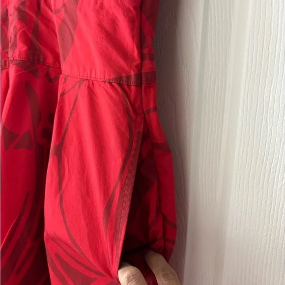 Banana Republic Red Band Waist Poplin Midi Dress - Picture 5 of 6